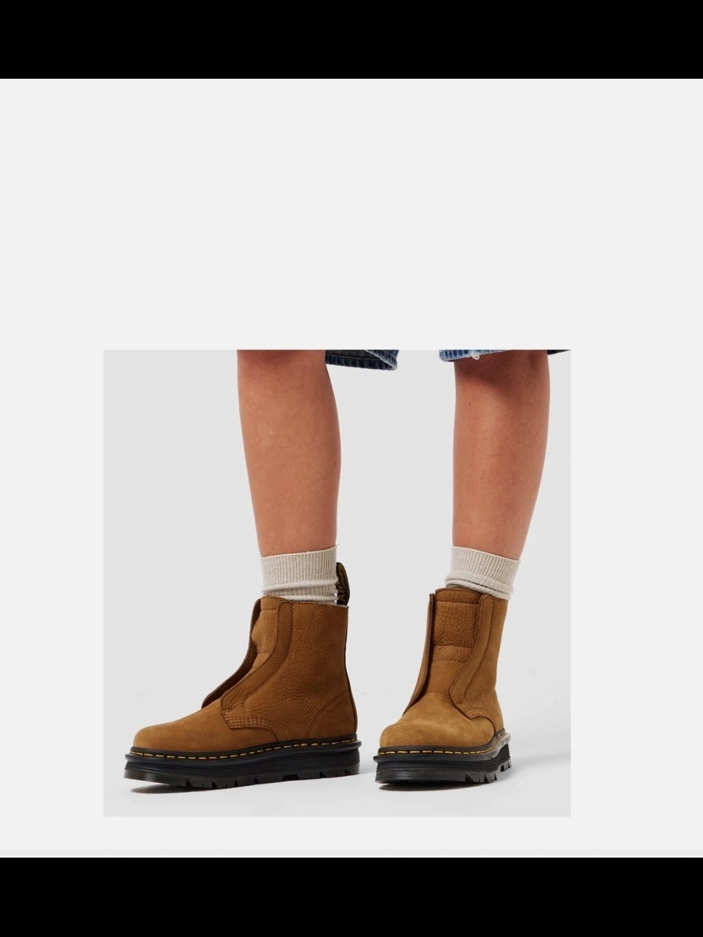 Dr. Martens Women Tan Leather Faux-Fur Lined Chelsea Boots 10
